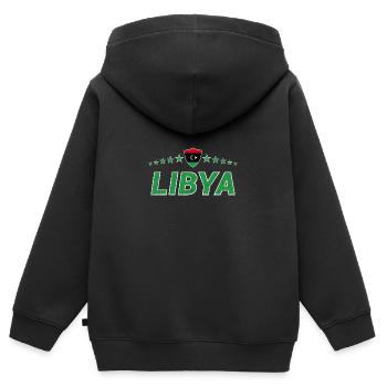 Libyen - Kinder Premium Organic Zip Hoodie - Schwarz - Hinten - AI Model Kid Male (0cm)