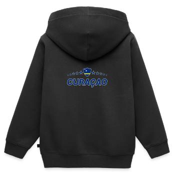 Curaçao - Kinder Premium Organic Zip Hoodie - Schwarz - Hinten - AI Model Kid Male (0cm)