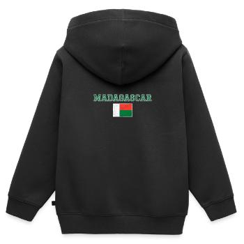 Madagaskar - Kinder Premium Organic Zip Hoodie - Schwarz - Hinten - AI Model Kid Male (0cm)