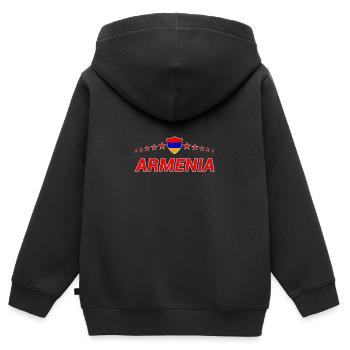 Armenien - Kinder Premium Organic Zip Hoodie - Schwarz - Hinten - AI Model Kid Male (0cm)