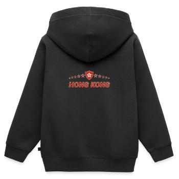 Hongkong - Kinder Premium Organic Zip Hoodie - Schwarz - Hinten - AI Model Kid Male (0cm)