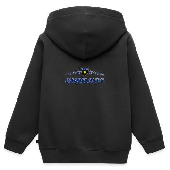 Guadeloupe - Kinder Premium Organic Zip Hoodie - Schwarz - Hinten - AI Model Kid Male (0cm)