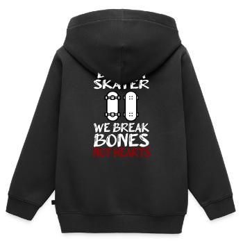 Cadeau de skateboard - Sweat Premium à capuche zippé enfant bio - noir - Dos - AI Model Kid Male (0cm)