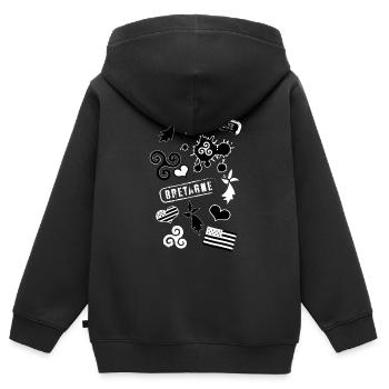 breizh T-Shirt Geschenk - Kinder Premium Organic Zip Hoodie - Schwarz - Hinten - AI Model Kid Male (0cm)