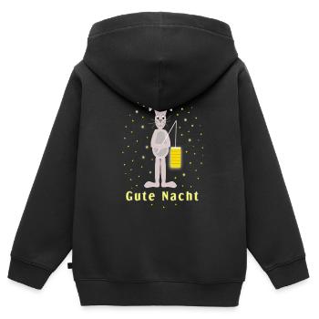 gute Nacht Schlafshirt Hase - Kinder Premium Organic Zip Hoodie - Schwarz - Hinten - AI Model Kid Male (0cm)