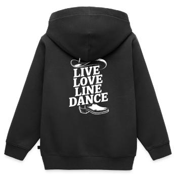 Amour en direct Danse en ligne Danse en ligne Danse amusante - Sweat Premium à capuche zippé enfant bio - noir - Dos - AI Model Kid Male (0cm)