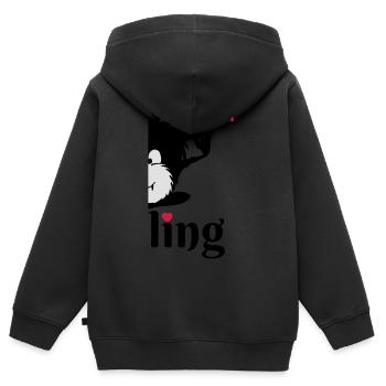Monster Smuffel zweiter Zwilling geteilt - Kinder Premium Organic Zip Hoodie - Schwarz - Hinten - AI Model Kid Male (0cm)