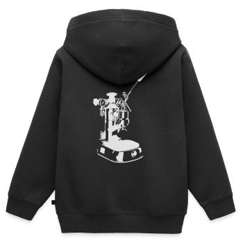 Maschine solo - White - Kinder Premium Organic Zip Hoodie - Schwarz - Hinten - AI Model Kid Male (0cm)