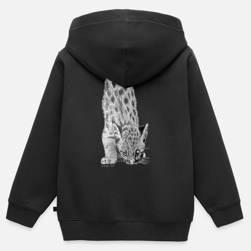 Lion de montagne - Sweat Premium à capuche zippé enfant bio - noir