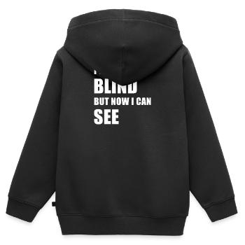 I was blind but now I can see - Kinder Premium Organic Zip Hoodie - Schwarz - Hinten - AI Model Kid Male (0cm)