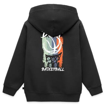 Deaf Ball Ball de basket-ball cadeau de deafball - Sweat Premium à capuche zippé enfant bio - noir - Dos - AI Model Kid Male (0cm)