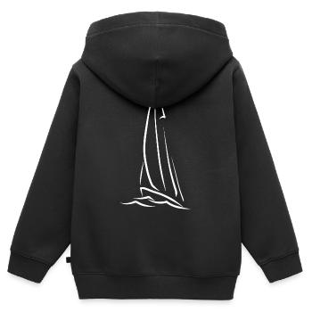 Seglen Segelboot Segler - Kinder Premium Organic Zip Hoodie - Schwarz - Hinten - AI Model Kid Male (0cm)