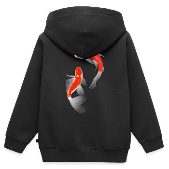 Koi - Kinder Premium Organic Zip Hoodie - Schwarz - Hinten - AI Model Kid Male (0cm)
