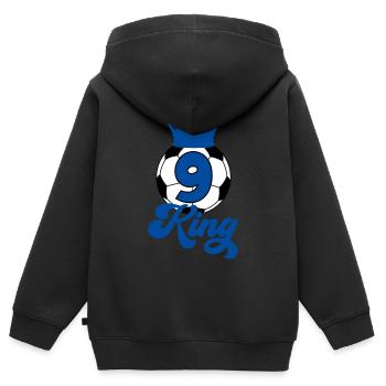 9TH BIRTHDAY FOOTBALL - Kids Premium Organic Zip-up Hoodie - black - Back - AI Model Kid Male (0cm)