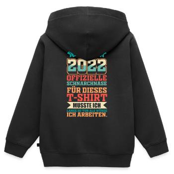 Rentner - Kinder Premium Organic Zip Hoodie - Schwarz - Hinten - AI Model Kid Male (0cm)