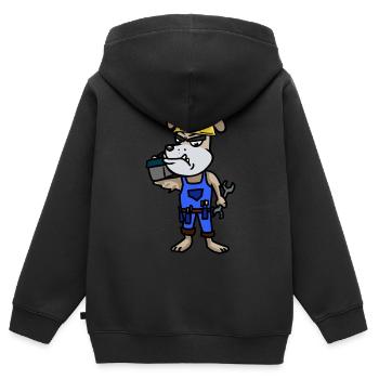 Handwerk Handwerker Baustelle Berufe Unternehmer - Kinder Premium Organic Zip Hoodie - Schwarz - Hinten - AI Model Kid Male (0cm)