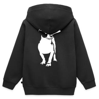 Jack Russell Terrier "Black Edition" - Kinder Premium Organic Zip Hoodie - Schwarz - Hinten - AI Model Kid Male (0cm)