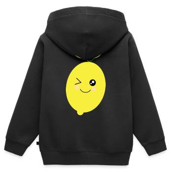 Lemon Lime Lime - Kids Premium Organic Zip-up Hoodie - black - Back - AI Model Kid Male (0cm)