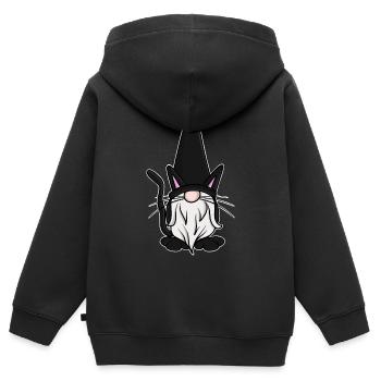 Katzen Gnome Gnomes - Kinder Premium Organic Zip Hoodie - Schwarz - Hinten - AI Model Kid Male (0cm)