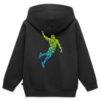 Basketball Symbole Jungen Basketballer - Kinder Premium Organic Zip Hoodie - Schwarz - Hinten - AI Model Kid Male (0cm)
