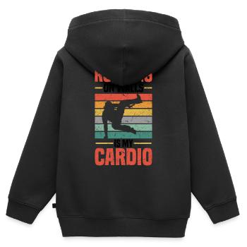 Parkour - Kinder Premium Organic Zip Hoodie - Schwarz - Hinten - AI Model Kid Male (0cm)