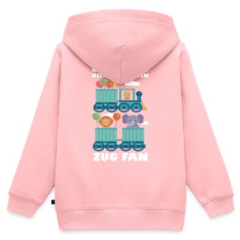CHOO CHOO HIER KOMMT EIN ZUG FAN Eisenbahn Tiere - Kinder Premium Organic Zip Hoodie - Rosa - Hinten - AI Model Kid Female (0cm)
