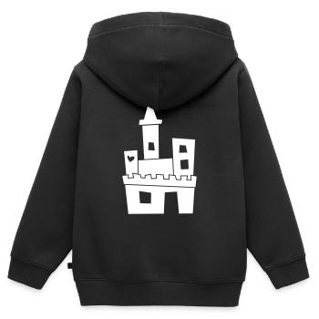 Sand Castle Castle Castle Lord of the Castle Fairy Tale Children Decoration - Kids Premium Organic Zip-up Hoodie - black - Back - AI Model Kid Male (0cm)