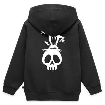 Skull and white demon - Kids Premium Organic Zip-up Hoodie - black - Back - AI Model Kid Male (0cm)