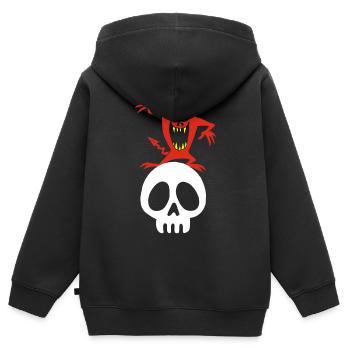 Skull and demon - Kids Premium Organic Zip-up Hoodie - black - Back - AI Model Kid Male (0cm)