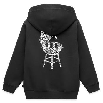 Grill BBQ Barbecue Grill Master Grilling Men - Sweat Premium à capuche zippé enfant bio - noir - Dos - AI Model Kid Male (0cm)