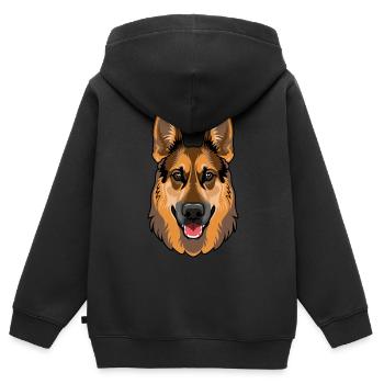 German Shepherd - Kids Premium Organic Zip-up Hoodie - black - Back - AI Model Kid Male (0cm)