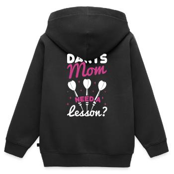 Darter Mom - Avez-vous besoin d’une leçon - Sweat Premium à capuche zippé enfant bio - noir - Dos - AI Model Kid Male (0cm)