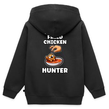 Koreanisches gebratenes Huhn Chicken Wings Hühnchen Geschenk - Kinder Premium Organic Zip Hoodie - Schwarz - Hinten - AI Model Kid Male (0cm)