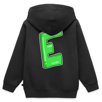 Buchstabe E Anfangsbuchstabe - Kinder Premium Organic Zip Hoodie - Schwarz - Hinten - AI Model Kid Male (0cm)