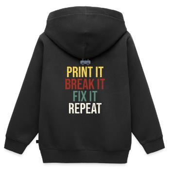 3D-Drucker 3D-Druck - Kinder Premium Organic Zip Hoodie - Schwarz - Hinten - AI Model Kid Male (0cm)