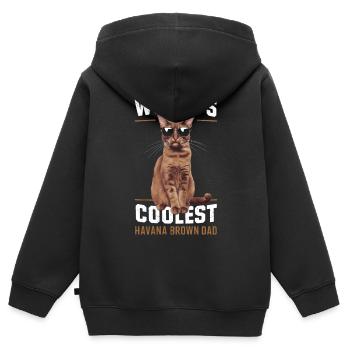 Katze Havanna Braun Geschenk - Kinder Premium Organic Zip Hoodie - Schwarz - Hinten - AI Model Kid Male (0cm)
