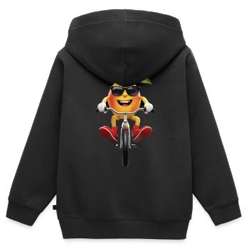 Mango Radfahren auf dem Fahrrad Geschenk - Kinder Premium Organic Zip Hoodie - Schwarz - Hinten - AI Model Kid Male (0cm)