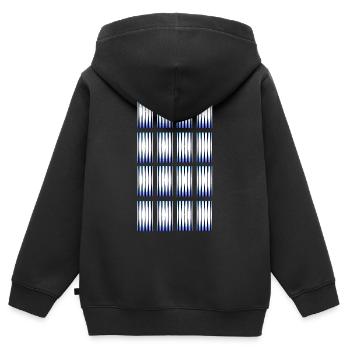 Hypnotische Farbtöne - Kinder Premium Organic Zip Hoodie - Schwarz - Hinten - AI Model Kid Male (0cm)