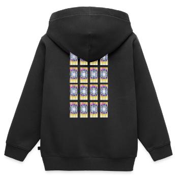 Hypnotisches Design Typ-1 - Kinder Premium Organic Zip Hoodie - Schwarz - Hinten - AI Model Kid Male (0cm)