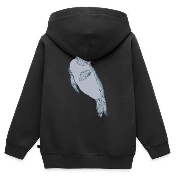 Robbe Seehund - Kinder Premium Organic Zip Hoodie - Schwarz - Hinten - AI Model Kid Male (0cm)