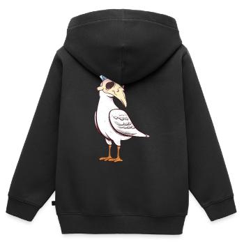 maritim Möwe Möwen Halloween Seefahrt - Kinder Premium Organic Zip Hoodie - Schwarz - Hinten - AI Model Kid Male (0cm)
