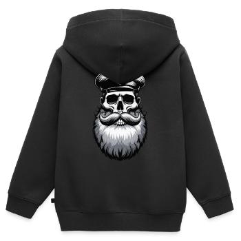 Capitaine Hambourg St Pauli Crâne de la ville hanséatique - Sweat Premium à capuche zippé enfant bio - noir - Dos - AI Model Kid Male (0cm)