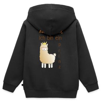 Küss mich, ich bin ein Prinz! - Kinder Premium Organic Zip Hoodie - Schwarz - Hinten - AI Model Kid Male (0cm)