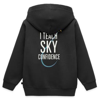 Instructeur de vol Cfi Pilote Instructeur d’aviation - Sweat Premium à capuche zippé enfant bio - noir - Dos - AI Model Kid Male (0cm)