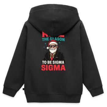 Rizz Christmas Sigma Santa Santa Claus Gen Z - Sweat Premium à capuche zippé enfant bio - noir - Dos - AI Model Kid Male (0cm)