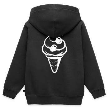 Speiseeis Zeichnung - Kinder Premium Organic Zip Hoodie - Schwarz - Hinten - AI Model Kid Male (0cm)