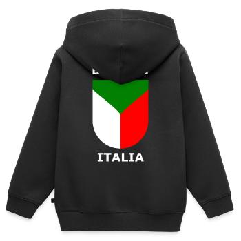 Geboren in Italia Schild - Kinder Premium Organic Zip Hoodie - Schwarz - Hinten - AI Model Kid Male (0cm)
