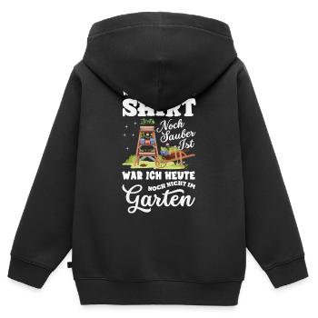 Noch Sauber Nicht Im Garten - Kinder Premium Organic Zip Hoodie - Schwarz - Hinten - AI Model Kid Male (0cm)