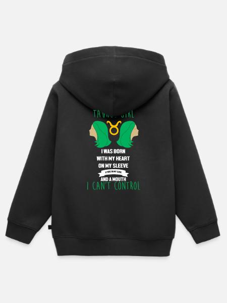 Sternzeichen Stier - Kinder Premium Organic Zip Hoodie - Schwarz
