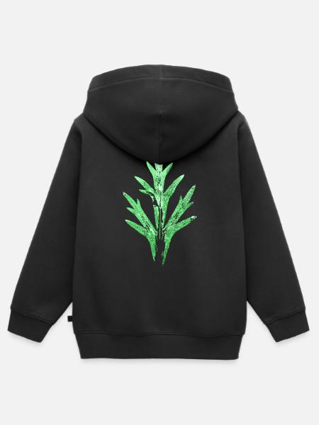 Blatt / Rittersporn - Garten & Natur - Kinder Premium Organic Zip Hoodie - Schwarz
